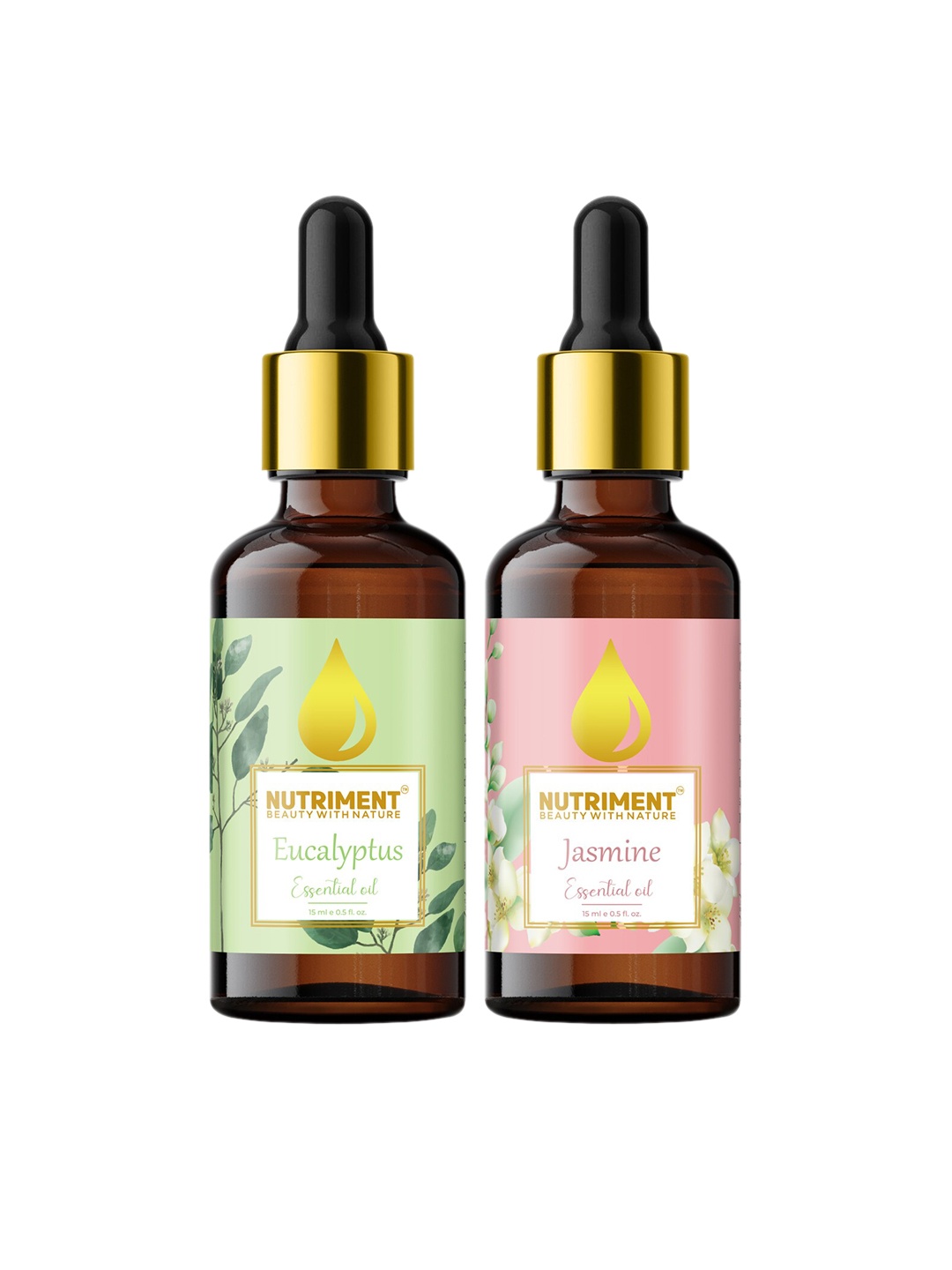 

Nutriment Set of 2 Jasmine & Eucalyptus Essential Oil, 15ml each, Multi