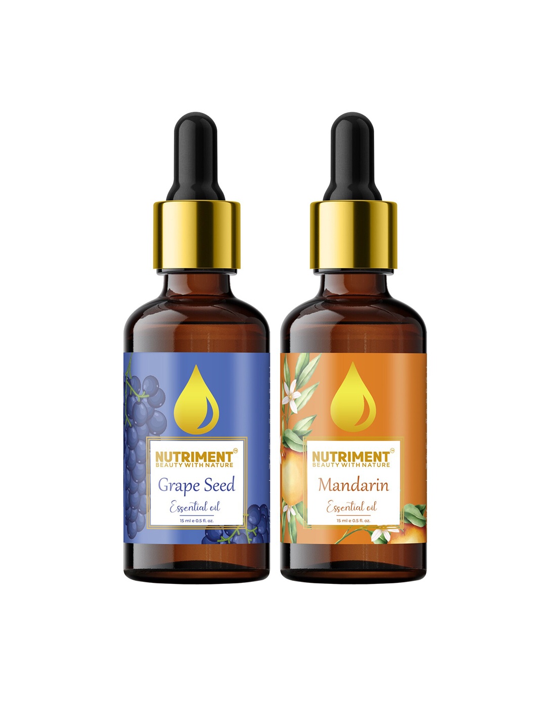 

Nutriment Set of 2 Geranium & Mandarin Essential Oil 15ml each, Multi