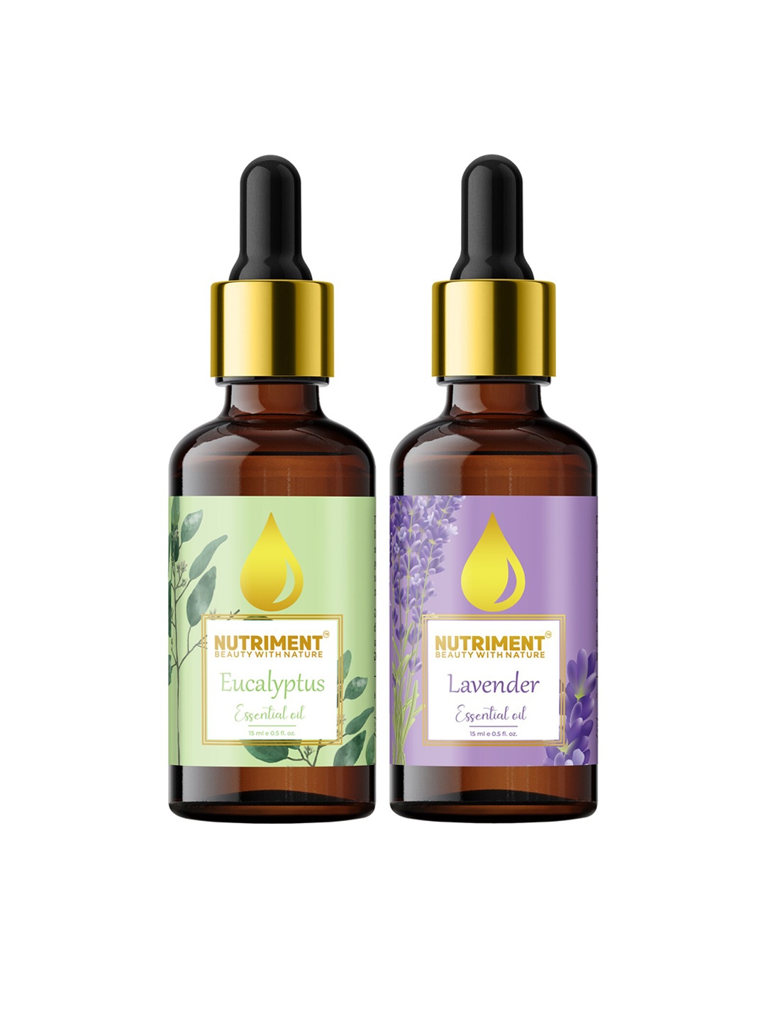 

Nutriment Set of 2 Lavender & Eucalyptus Essential Oil 15ml, Multi
