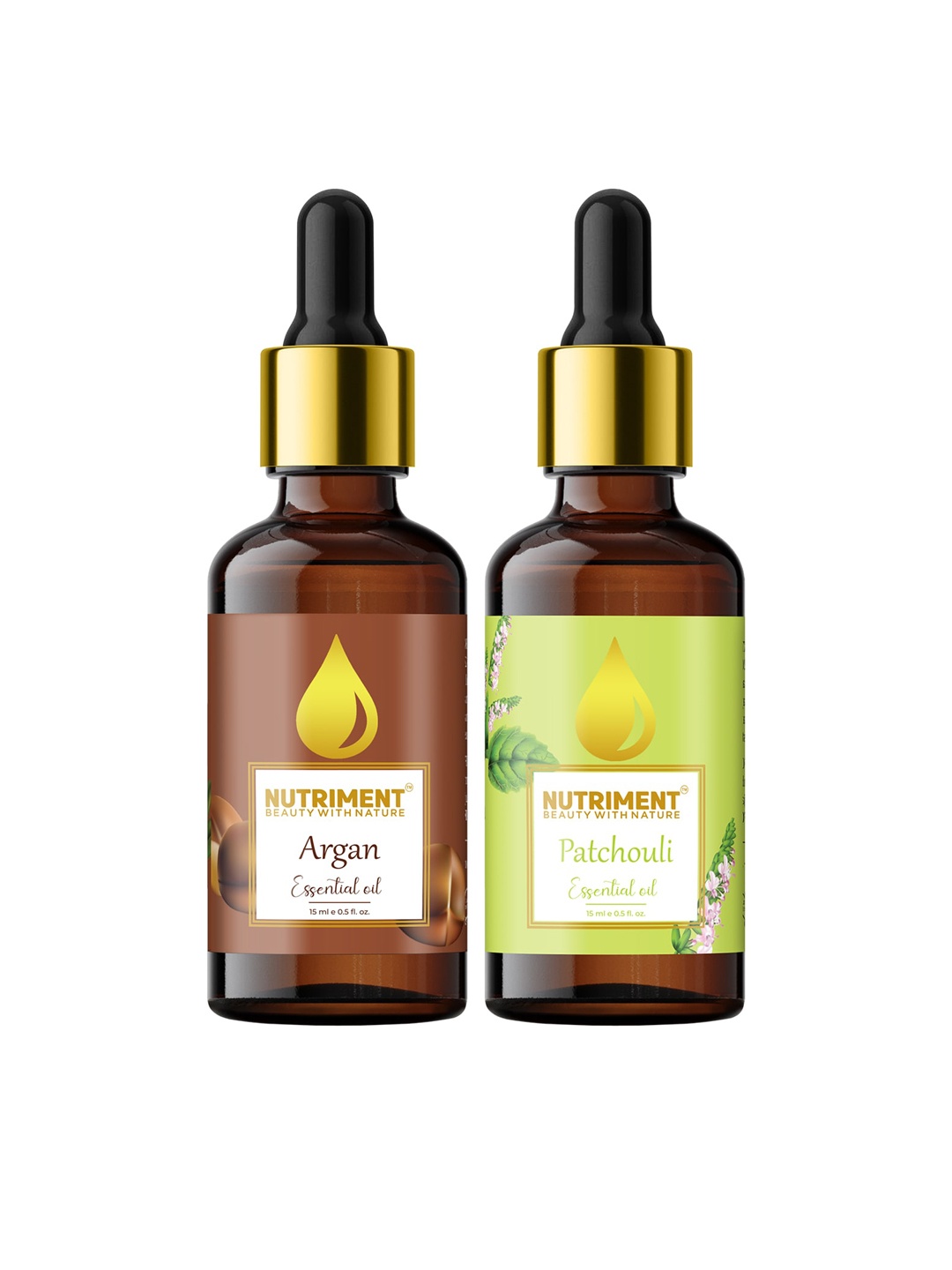 

Nutriment Set of 2 Argan & Patchouli Essential Oil 15ml, Multi