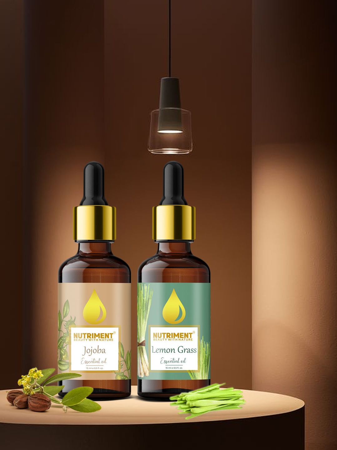 

Nutriment Unisex Set of 2 Jojoba & lemon Grass Essential Oil-15ml Each, Multi