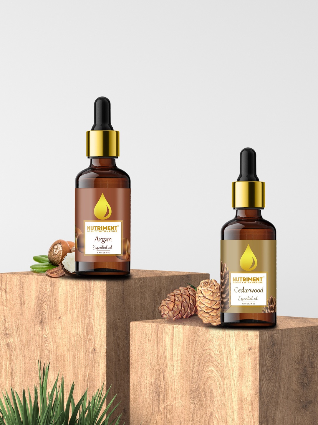 

Nutriment Unisex Set of 2 Argan & Cedarwood Essential Oil-15ml Each, Multi