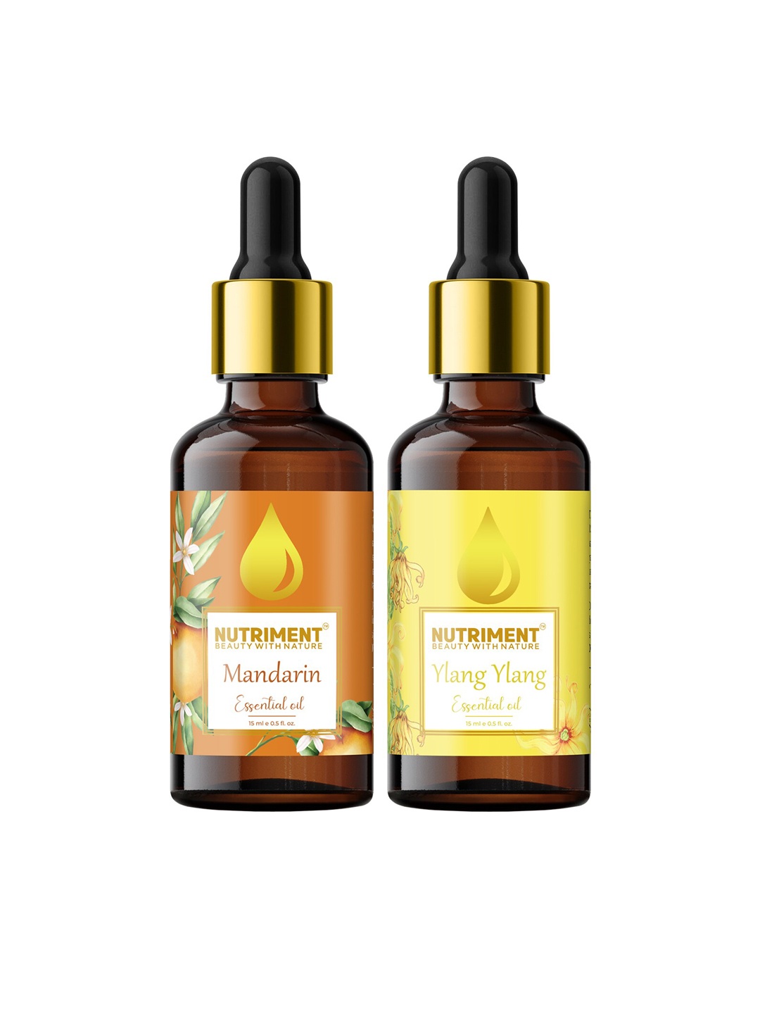 

Nutriment Set of 2 Ylang-Ylang & Mandarin Essential Oil 15ml, Multi