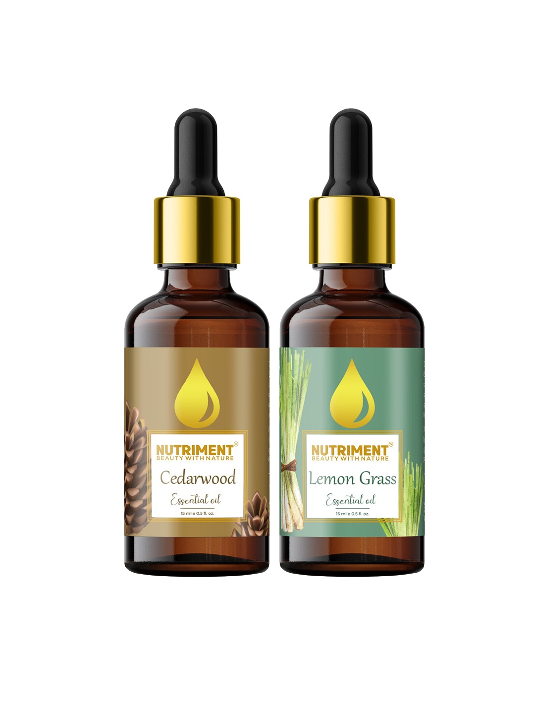 

Nutriment Unisex Set of 2 Cedarwood & Lemon Grass Essential Oil- 15ml Each, Multi