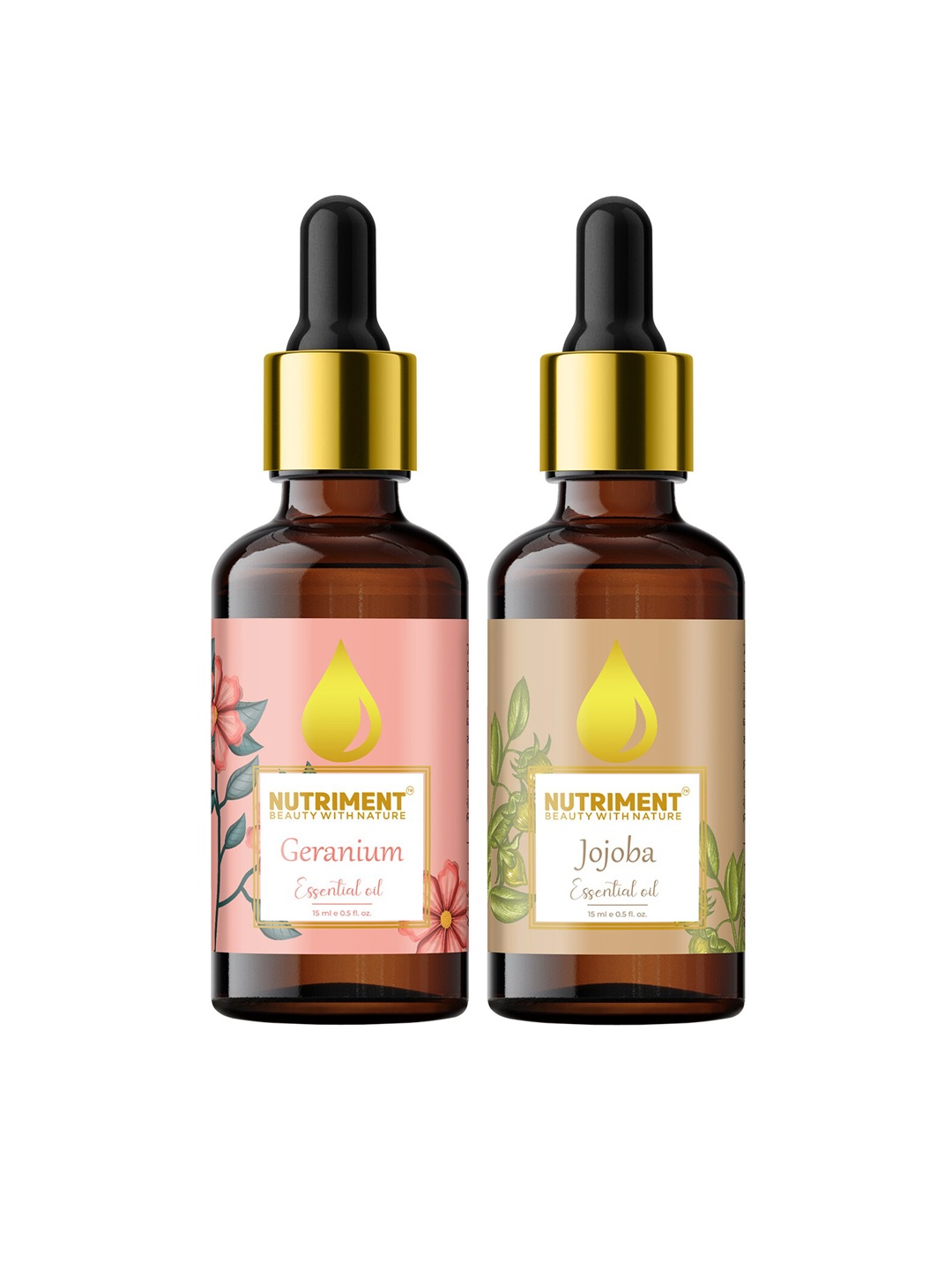 

Nutriment Unisex Set of 2 Jojoba & Geranium Essential Oil- 15ml Each, Multi