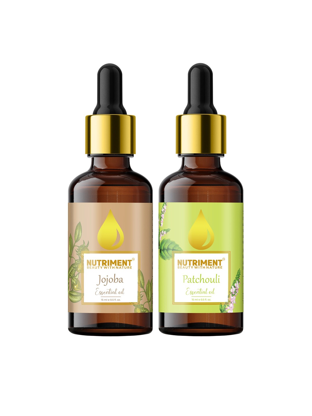 

Nutriment Set of 2 Jojoba & Patchouli Essential Oil 15ml, Multi