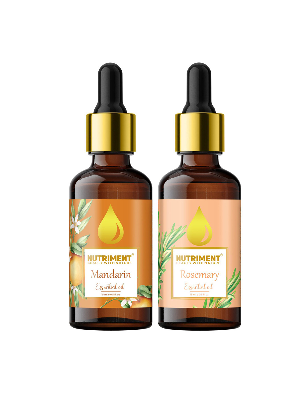 

Nutriment Combo of 2 Rosemary & Mandarin Essential Oils - 15ml Each, Multi