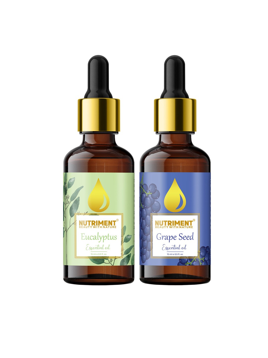 

Nutriment Combo Of 2 Grape Seed & Eucalyptus Essential Oils - 15ml Each, Multi