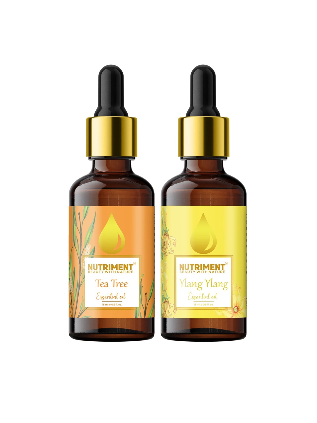 

Nutriment Set of 2 Ylang-Ylang & Tea Tree Essential Oil 15ml, Multi