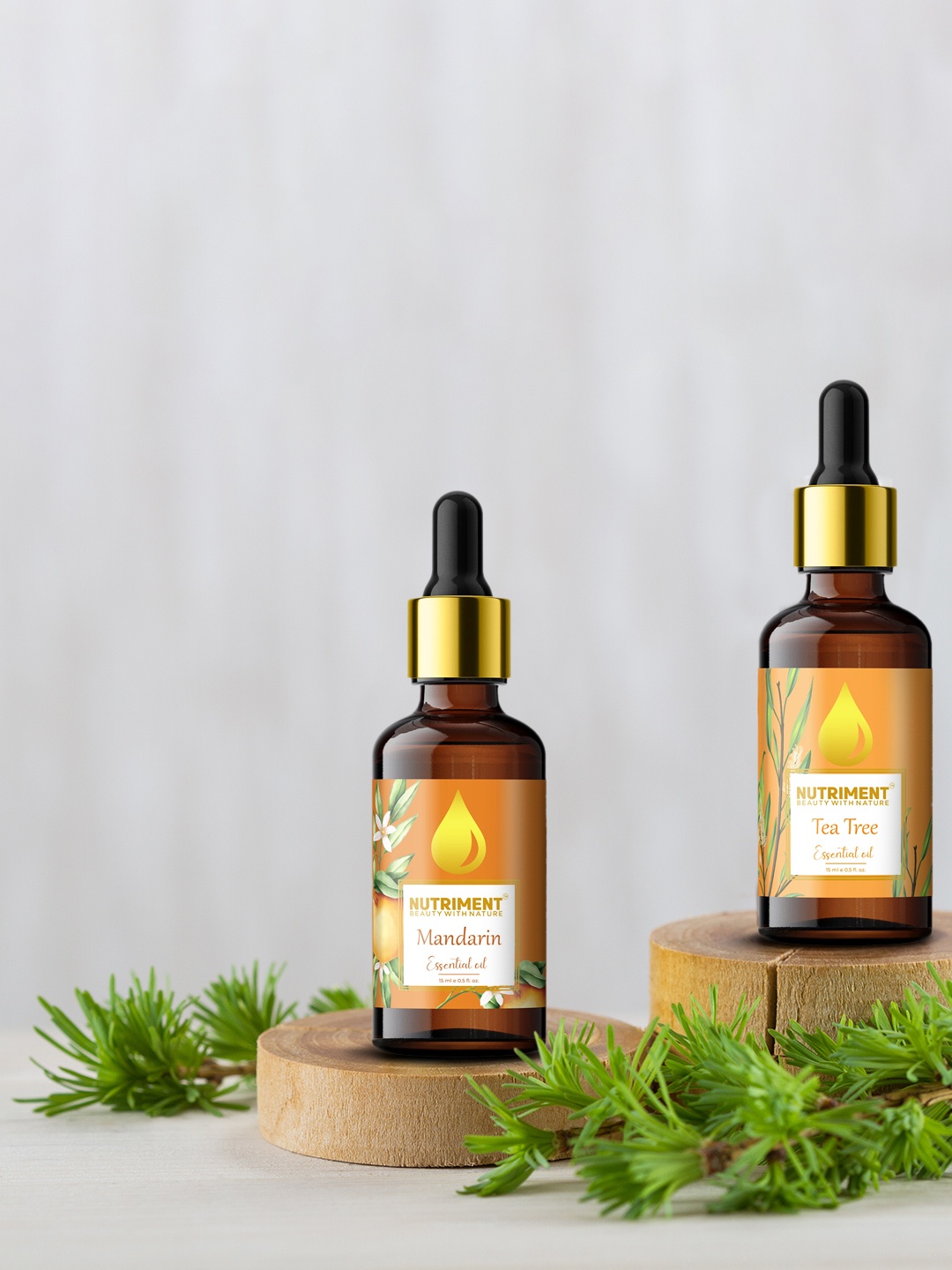 

Nutriment Combo of Tea Tree & Mandarin Essential Oils - 15ml Each, Multi
