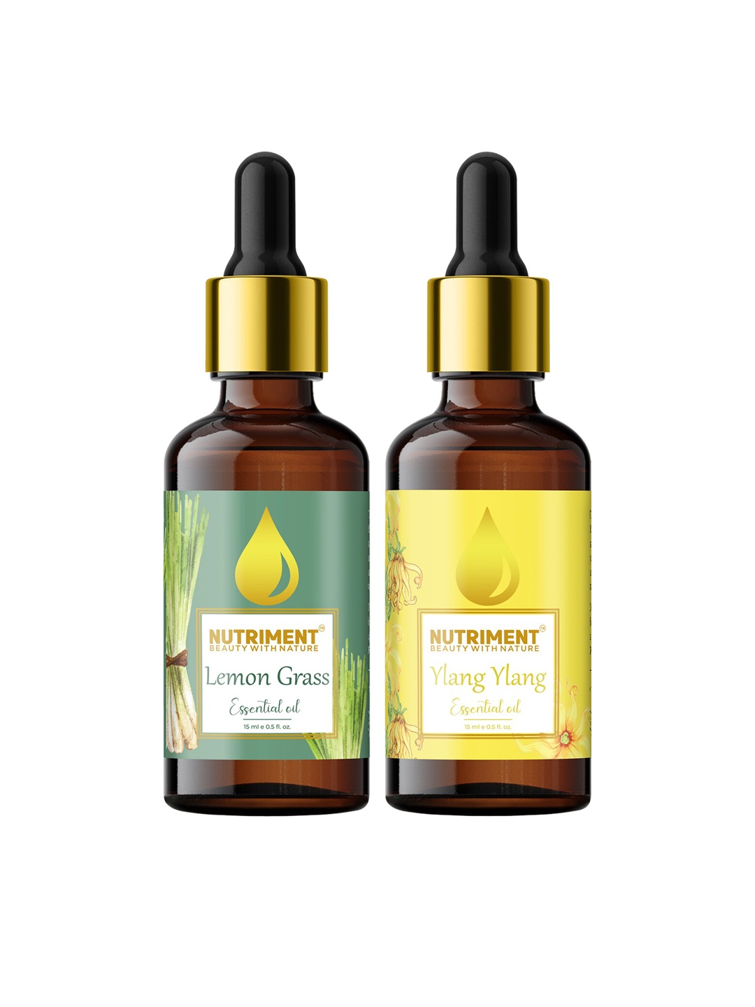 

Nutriment Combo Of Ylang-Ylang & Lemon Grass Essential Oils - 15ml Each, Multi