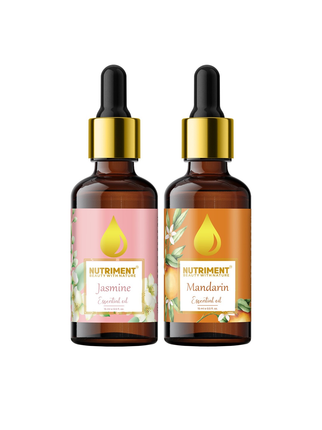 

Nutriment Combo of Jasmine & Mandarin Essential Oils -15 ml Each, Multi