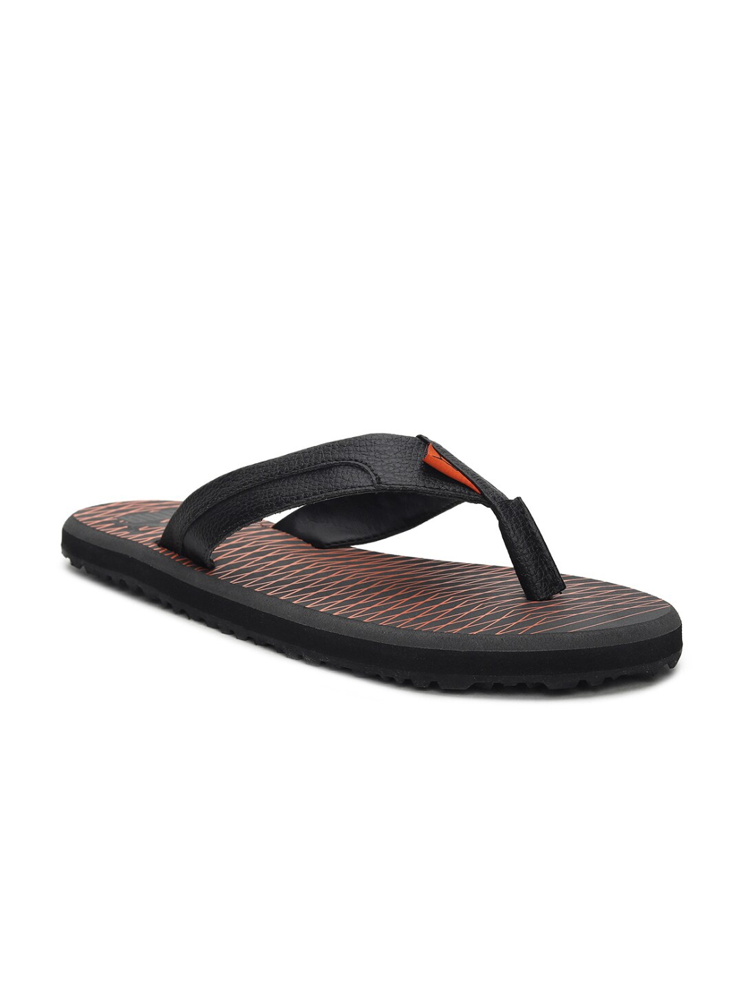 

Puma Men Black & Orange Printed Thong Flip-Flops