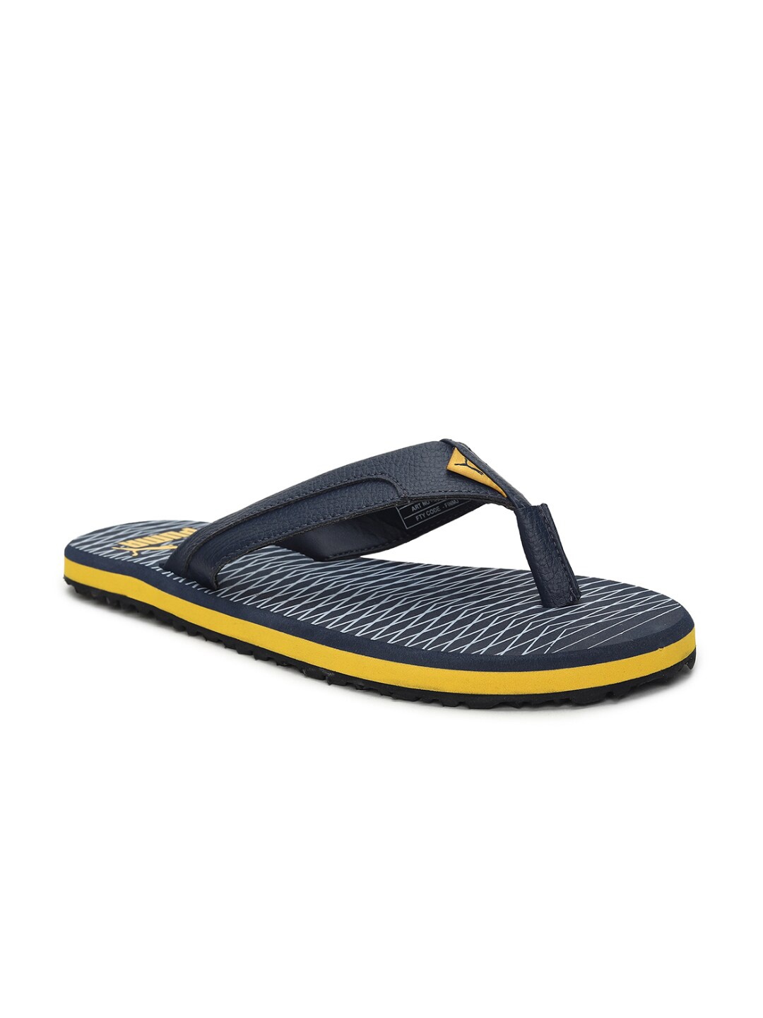 

Puma Men Blue Yellow Oleum 5 Casual Thong Flip Flops