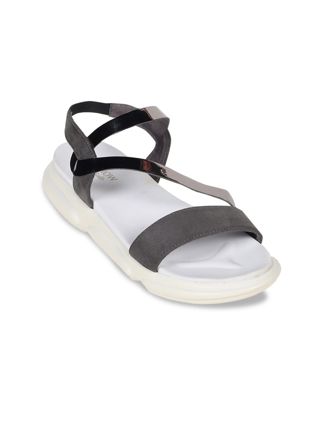 

Monrow Women Grey Colourblocked Open Toe Flats