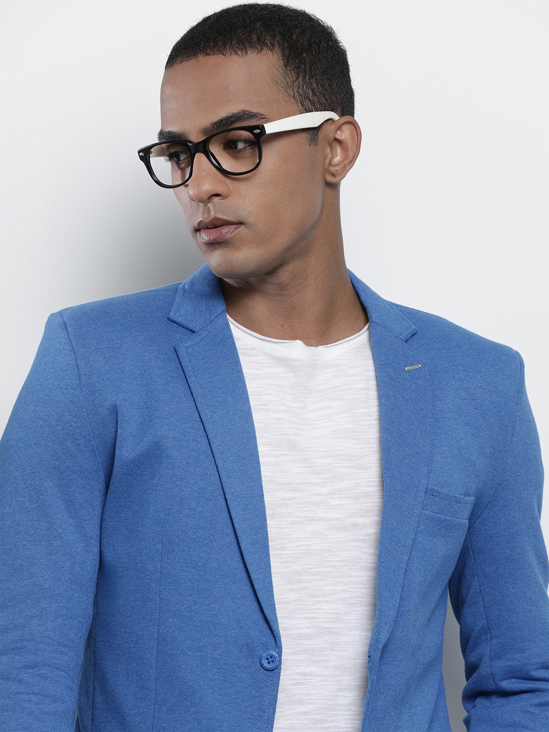 

The Indian Garage Co Men Blue Solid Single-Breasted Blazer