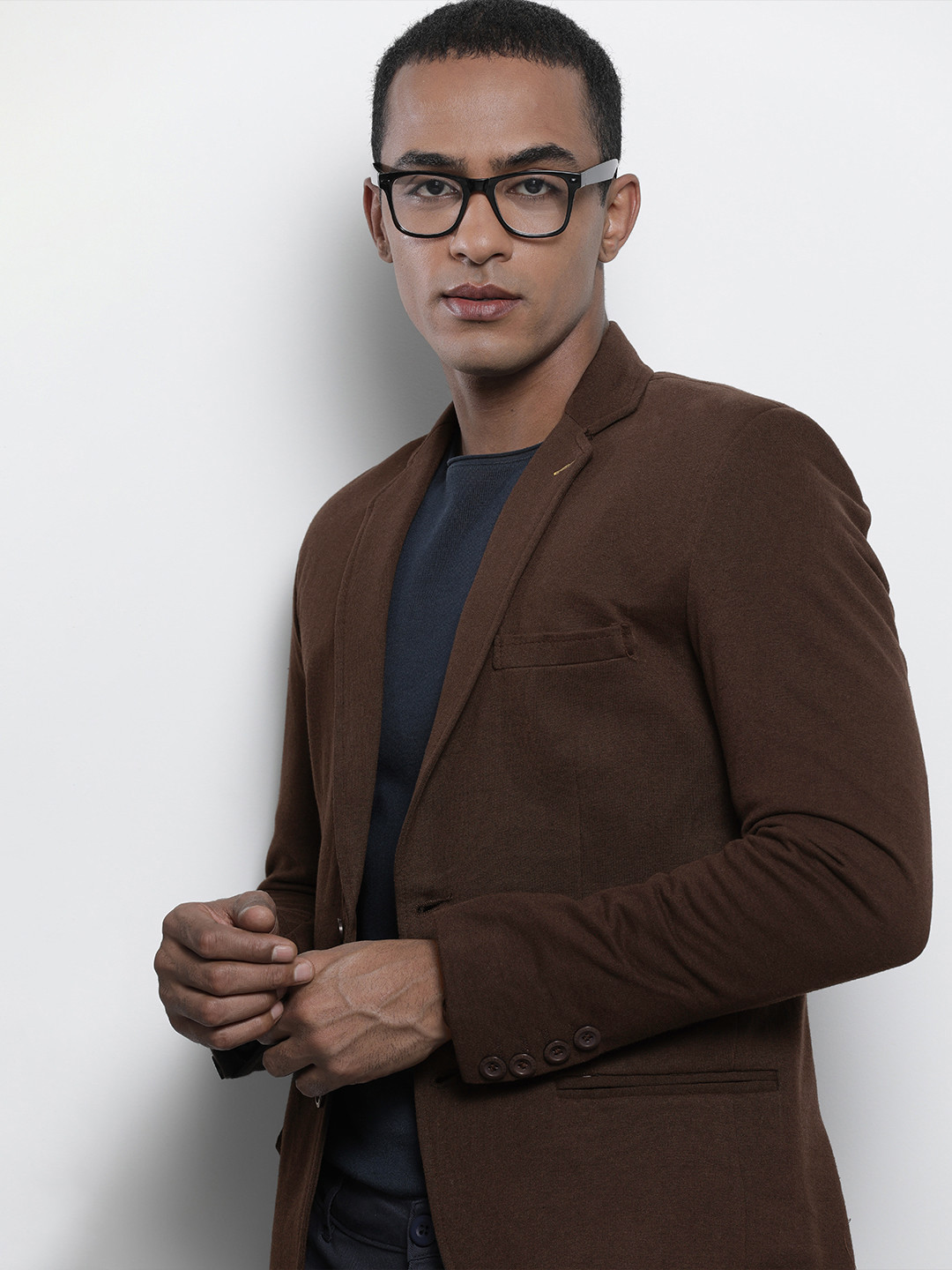 

The Indian Garage Co Men Brown Solid Single-Breasted Blazer