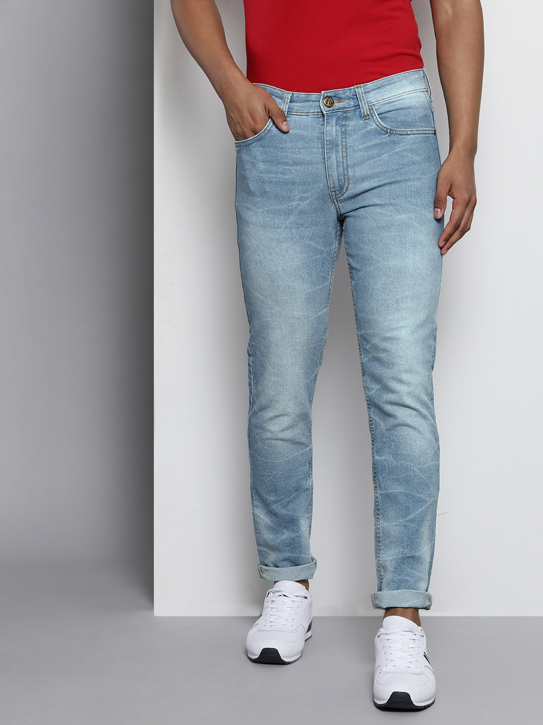 

The Indian Garage Co Men Blue Slim Fit Stretchable Jeans