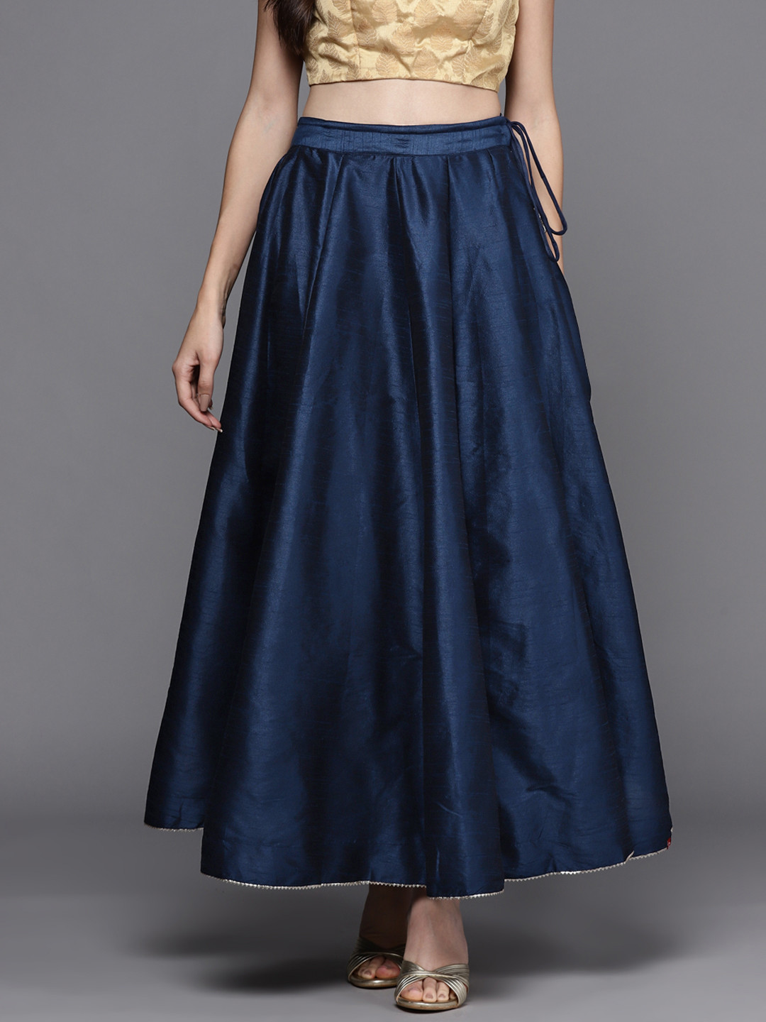 

Biba Women Navy Blue Solid Flared Skirt