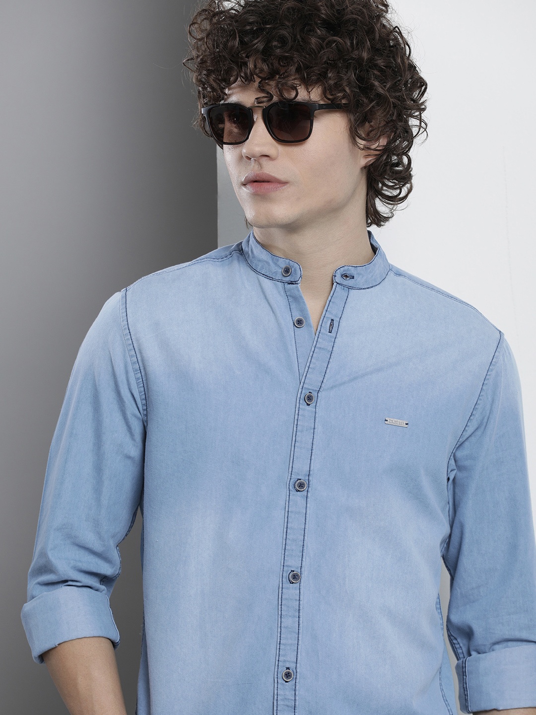 

The Indian Garage Co Men Slim Fit Casual Shirt, Blue