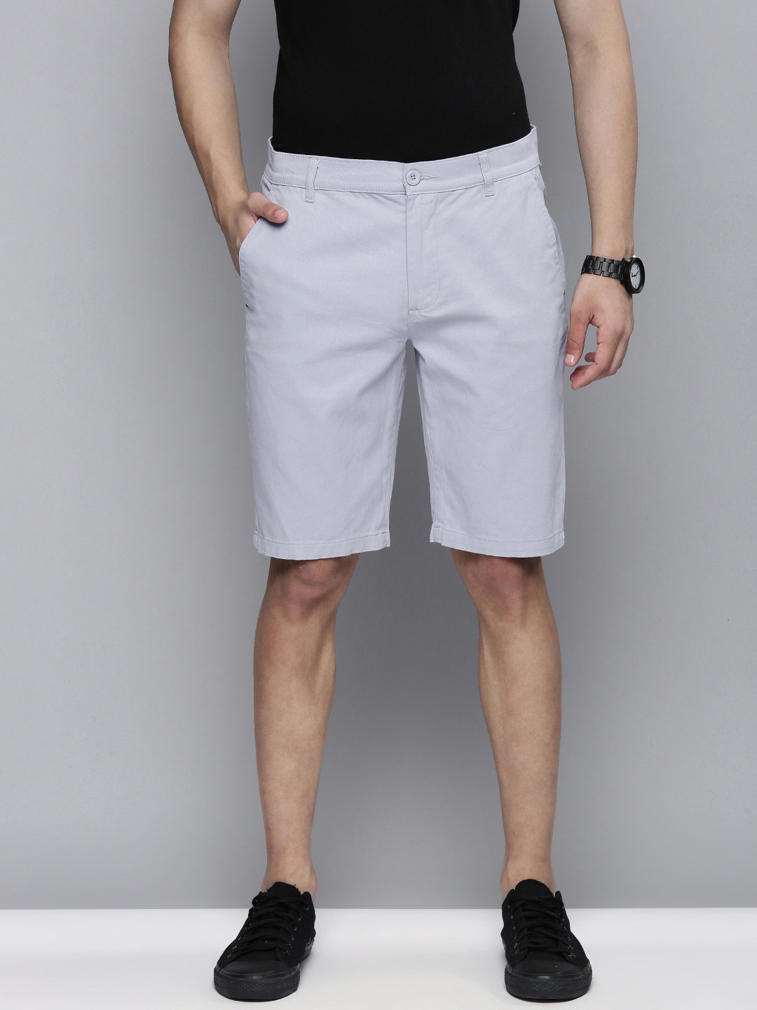 

The Indian Garage Co Men Blue Slim Fit Regular Shorts