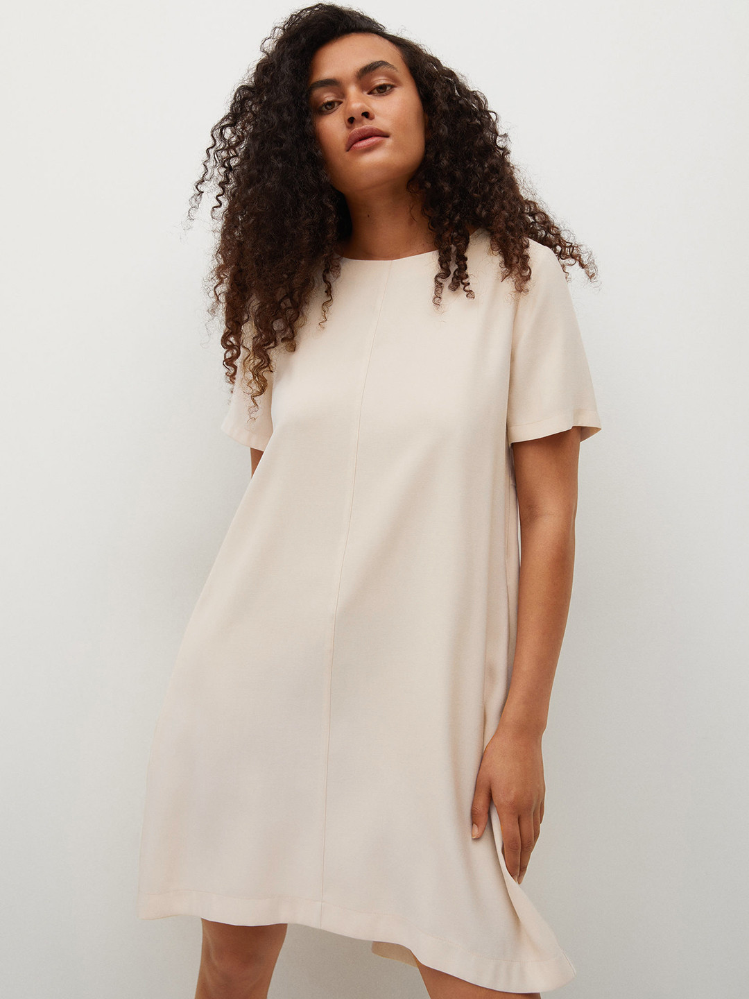 

MANGO Off White A-Line Dress