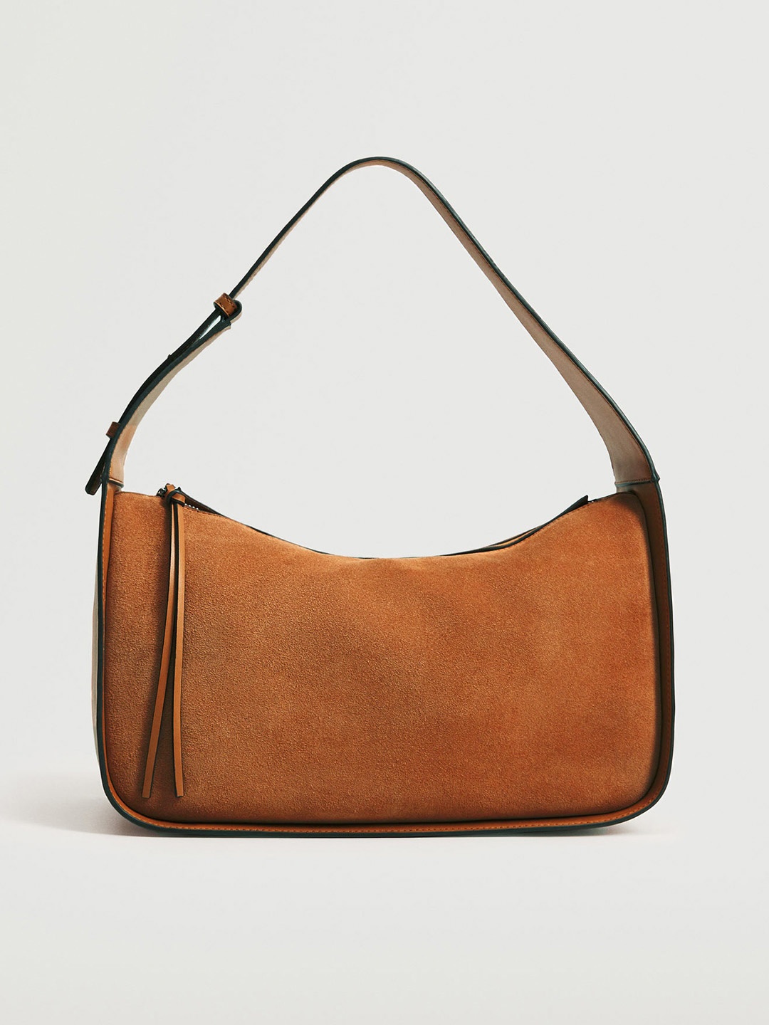 

MANGO Orange Leather Shoulder Bag