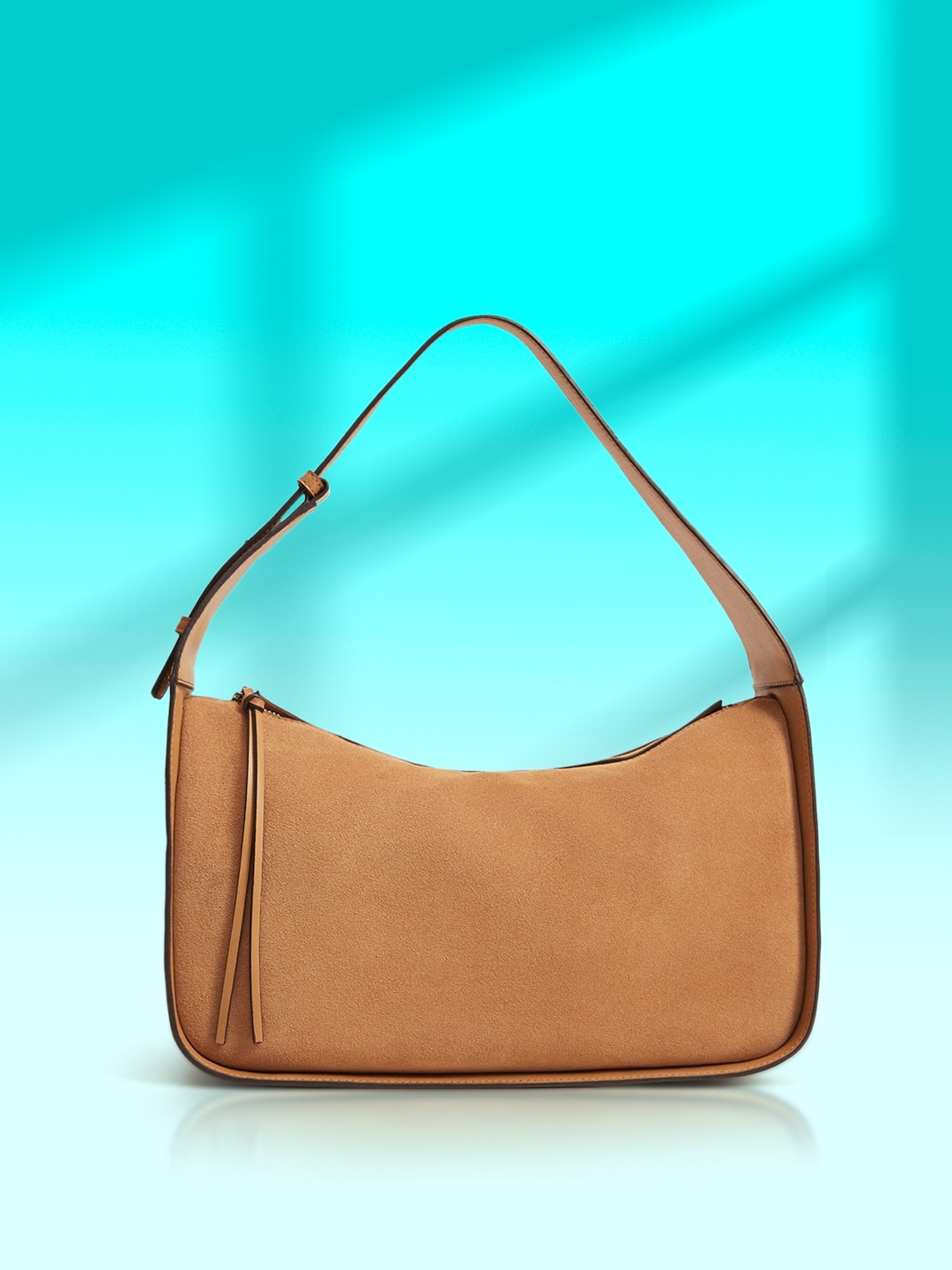 

MANGO Women Tan Brown Solid Hobo Bag
