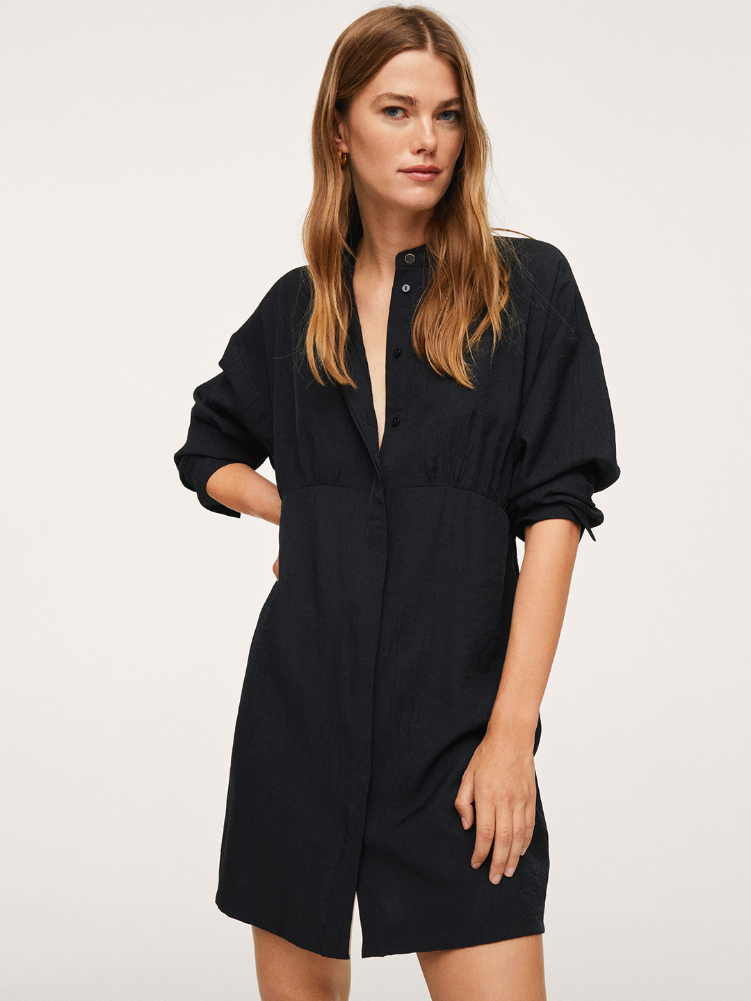 

MANGO Black Shirt Dress