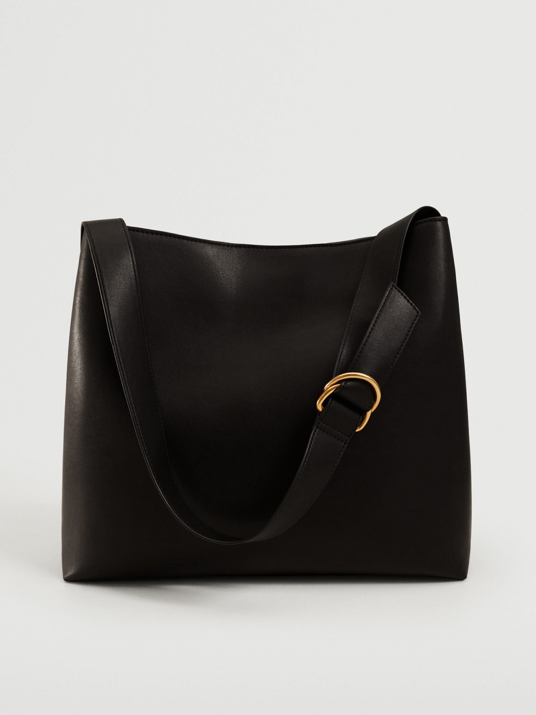 

MANGO Black Solid Structured Shoulder Bag