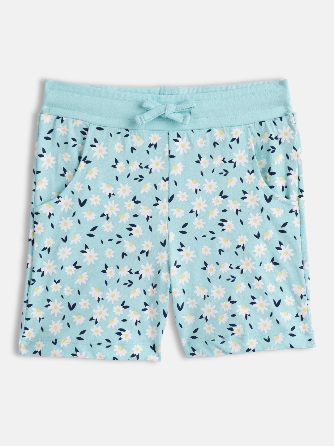 

HERE&NOW Girls Blue Floral Cotton Printed Shorts