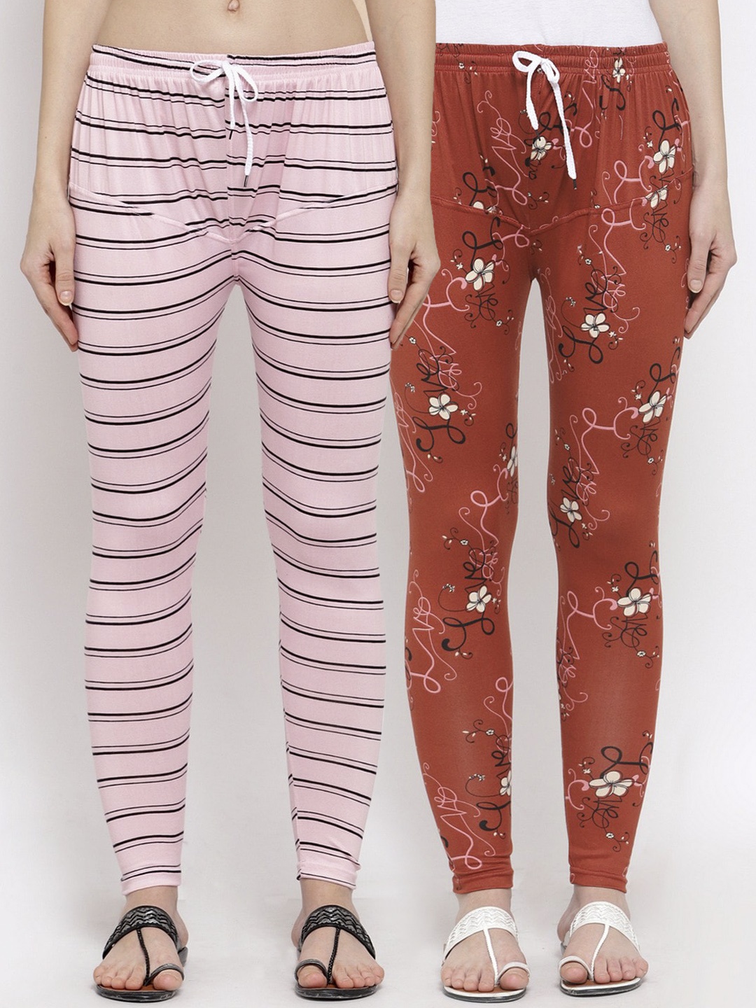 

Klotthe Women Pack of 2 Printed Legging, Pink