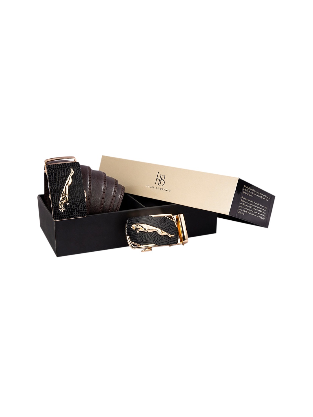 

Bange Men Brown Leather Belt With 2 Premium Interchangeable Buckles