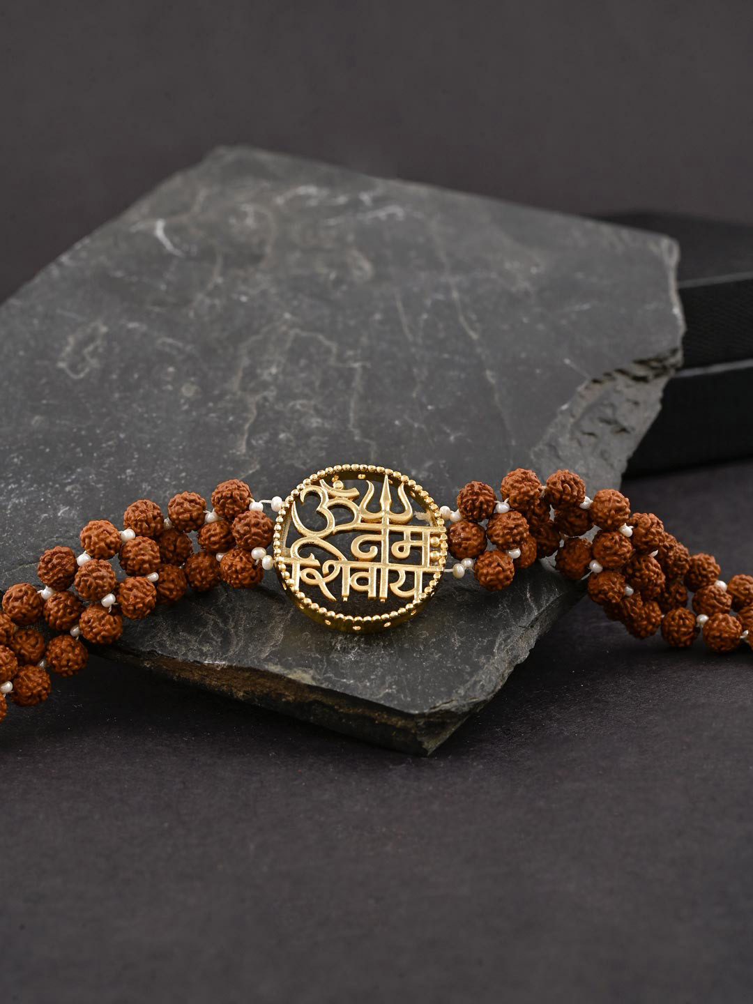 

Tistabene Men Gold-Toned & Brown Charm Bracelet