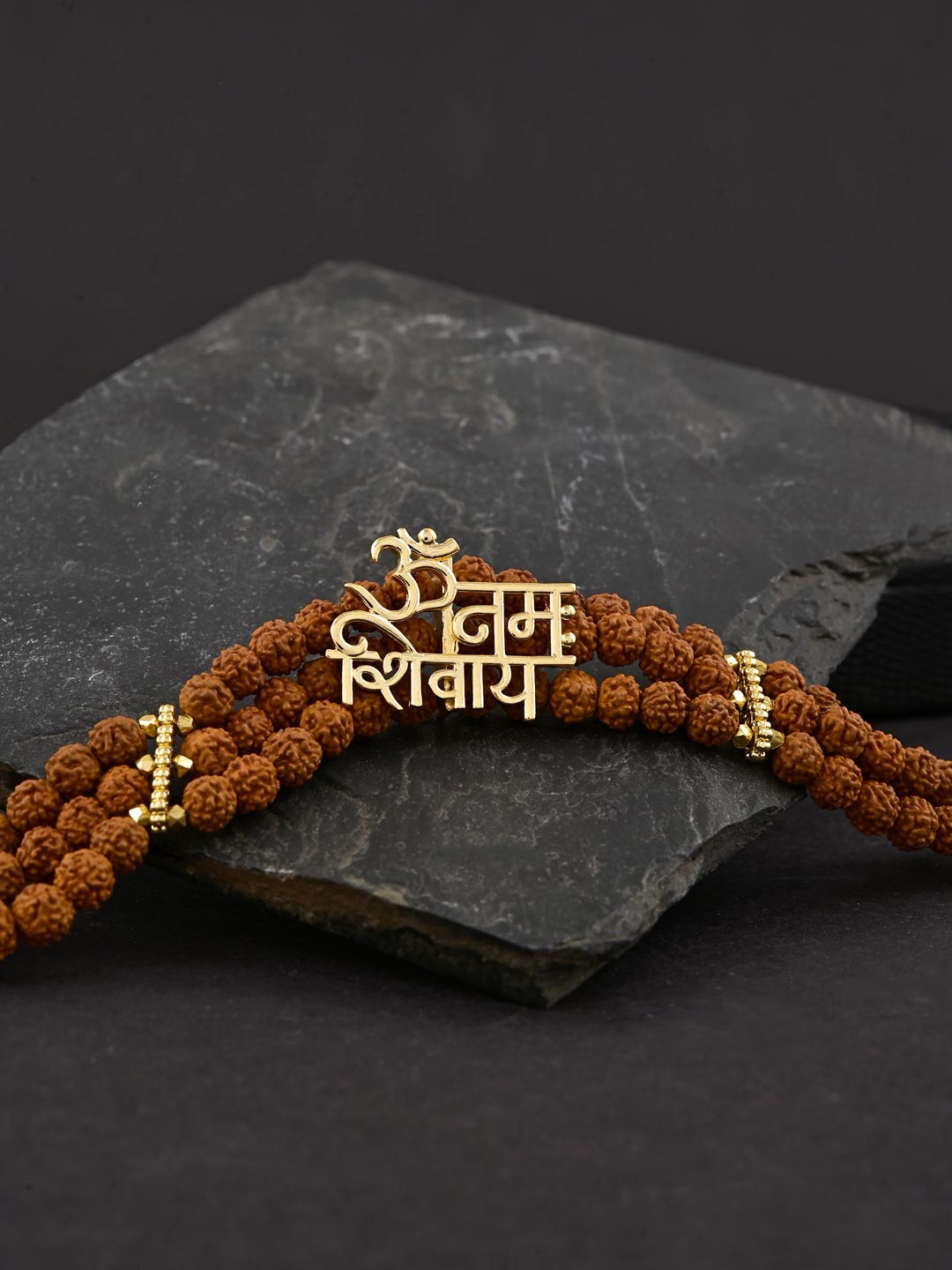 

Tistabene Men Gold-Toned & Brown Gold-Plated Charm Bracelet