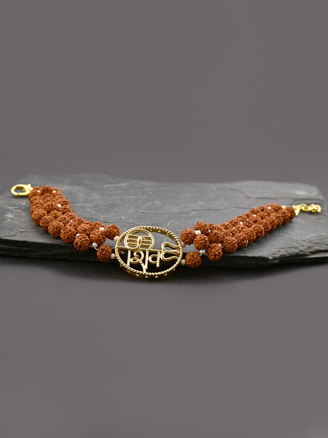 

Tistabene Men Gold-Toned & Brown Gold-Plated Charm Bracelet