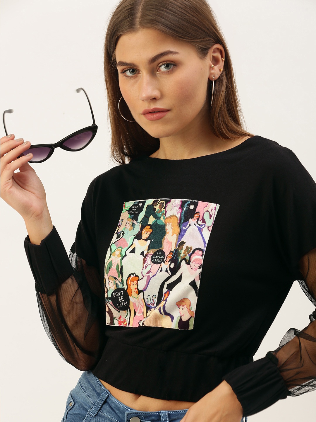 

FOREVER 21 Women Black Printed Sweatshirt