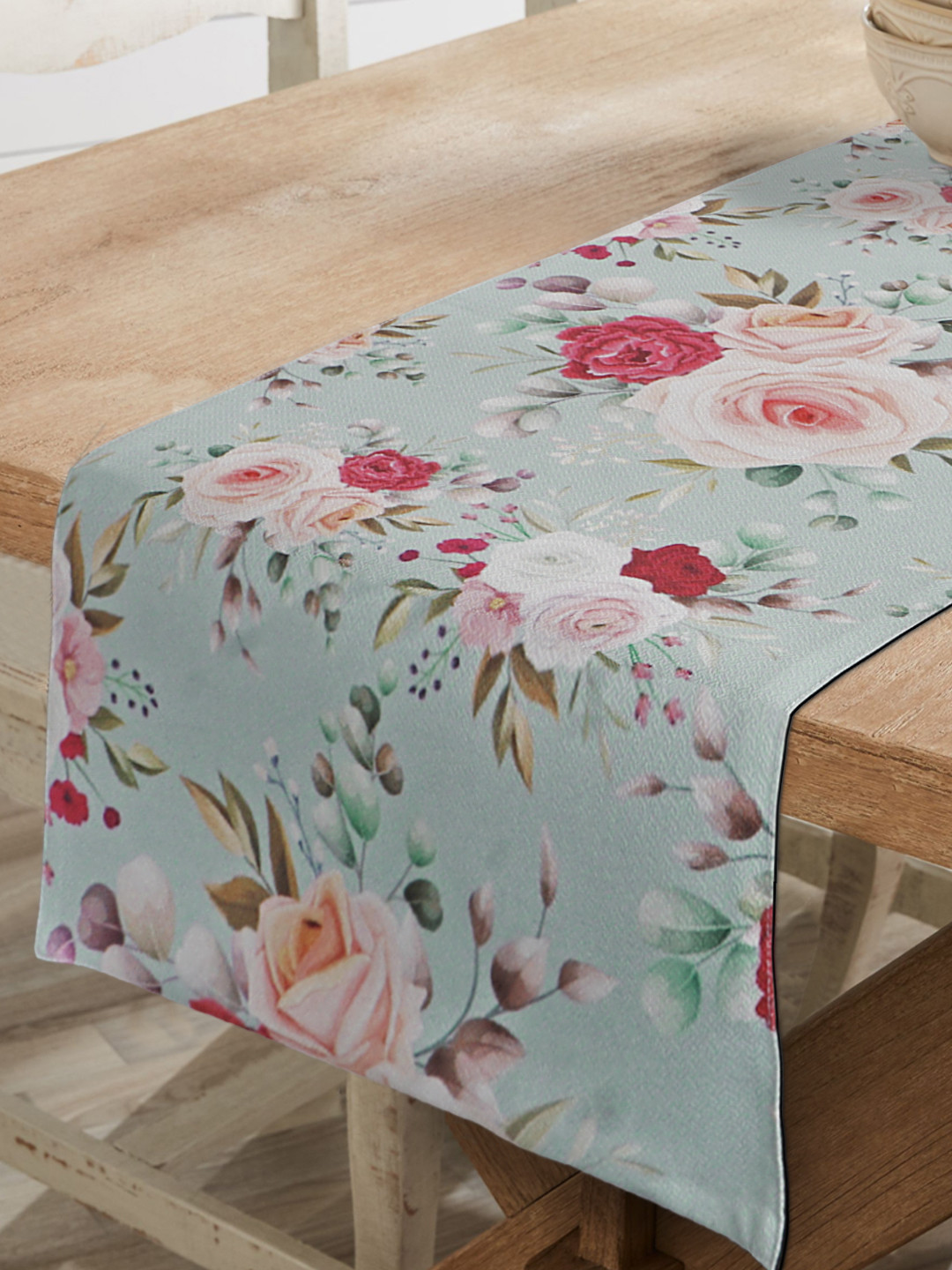 

HomeStorie Grey & Pink HD Floral Print Table Runner
