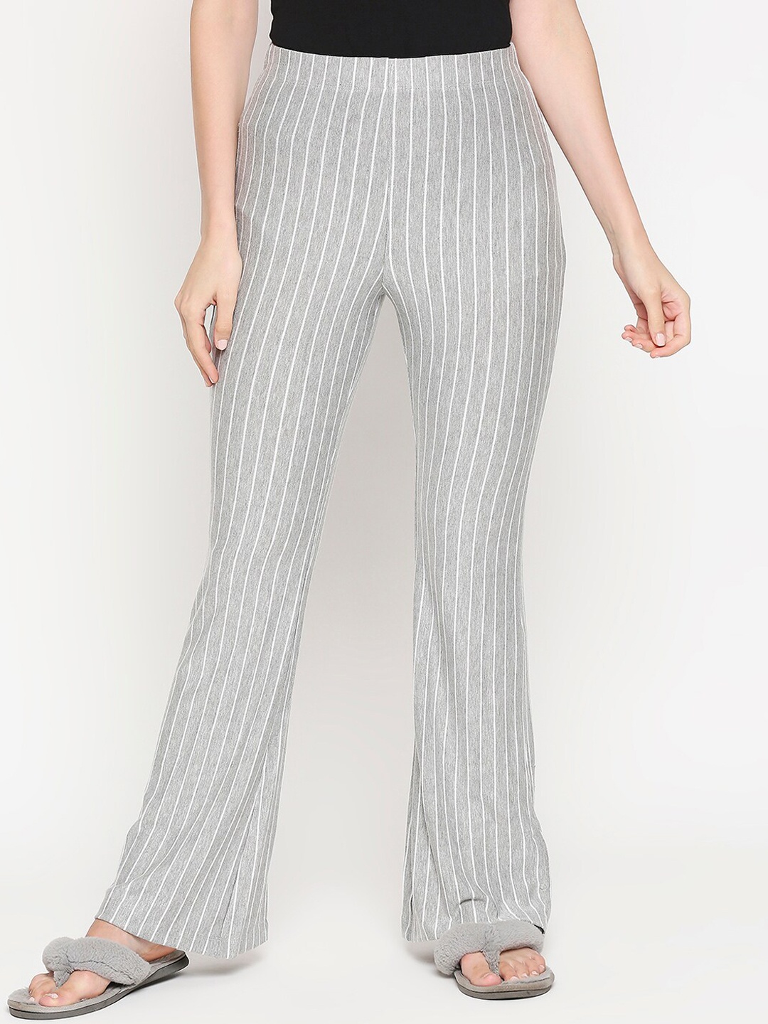 

inocenCia Women Grey Striped Lounge Pants