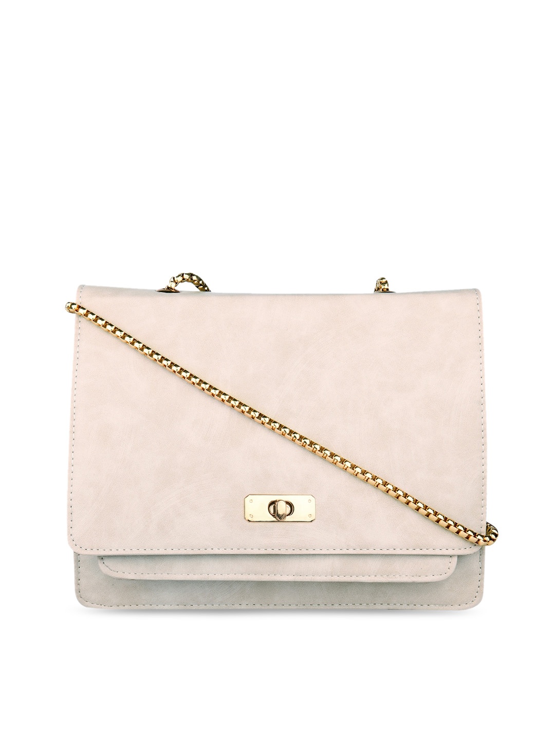 

Bellissa Women Cream-Coloured Structured Sling Bag