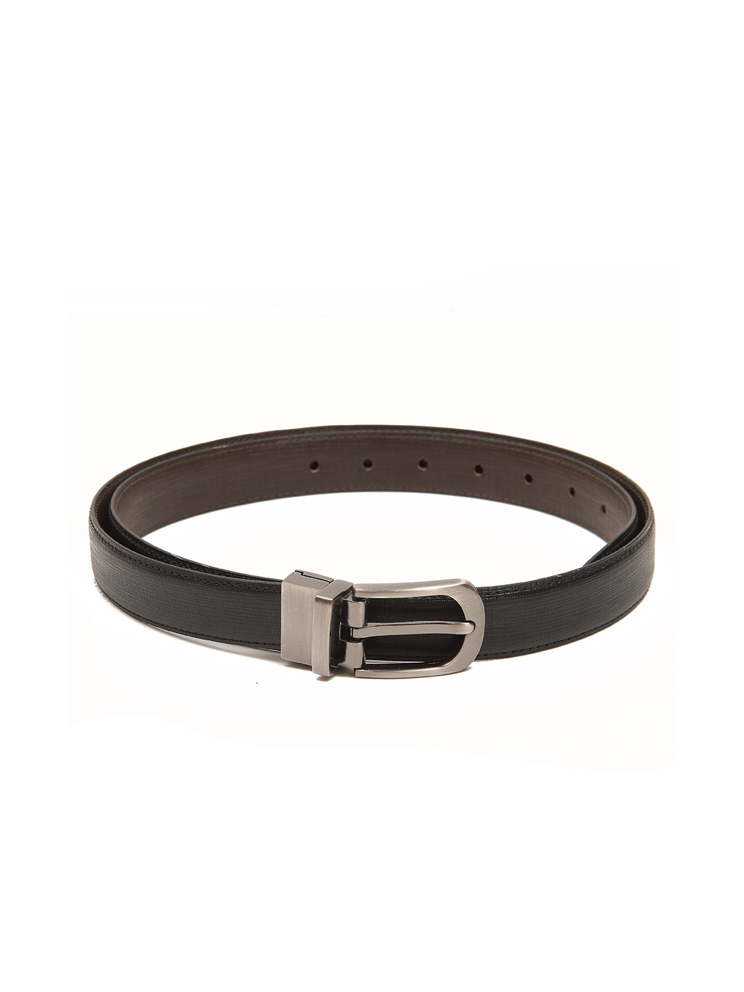 

Calvadoss Women Black & Brown Textured PU Reversible Formal Belt