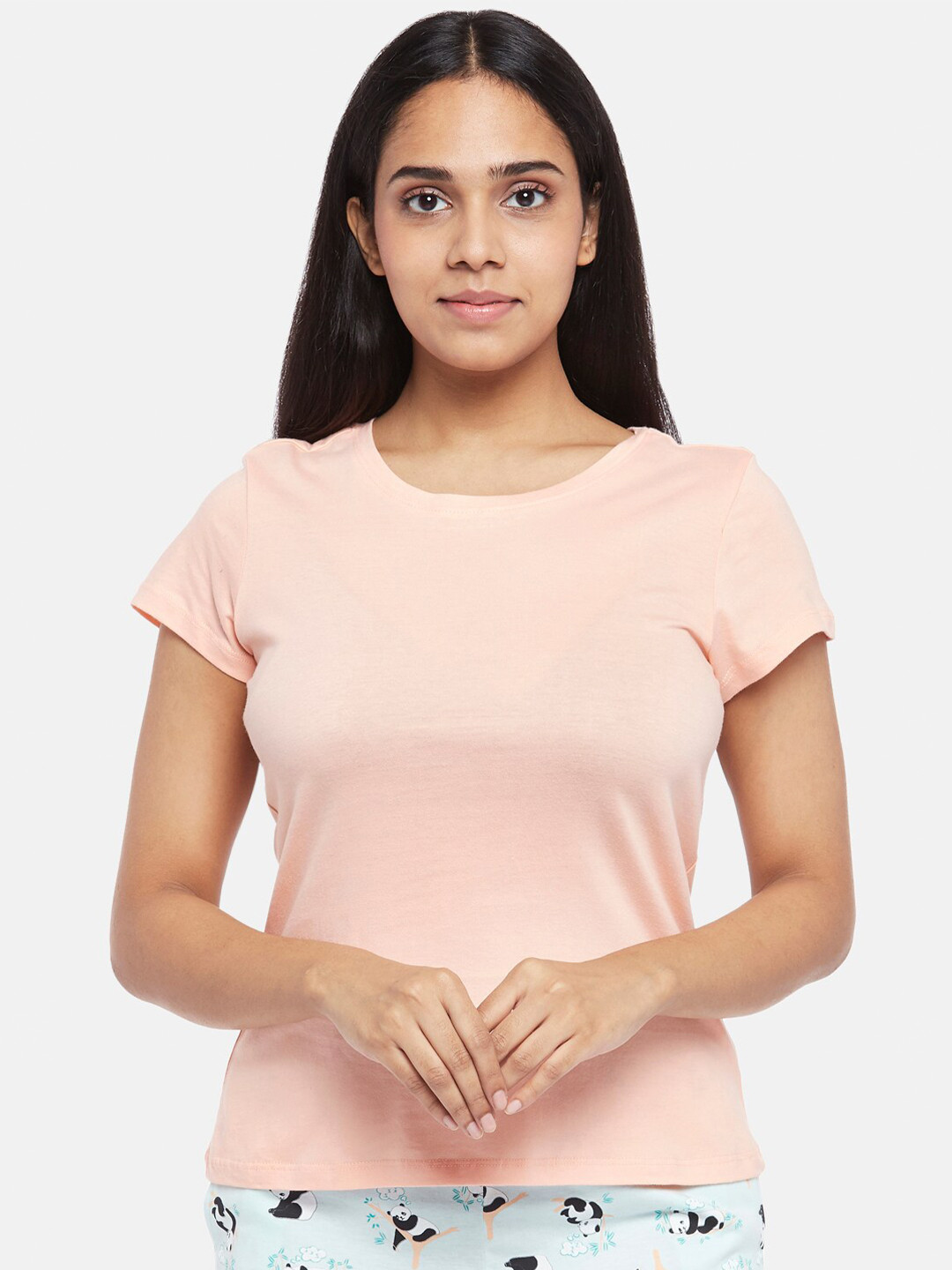 

Dreamz by Pantaloons Women Peach Lounge Tshirt