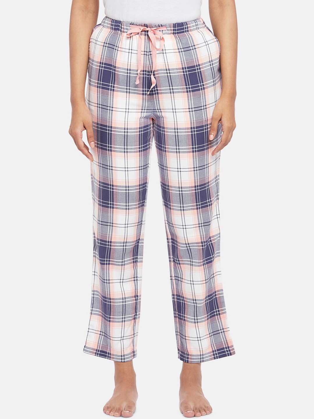 

Dreamz by Pantaloons Women Blue Checked Lounge Pants