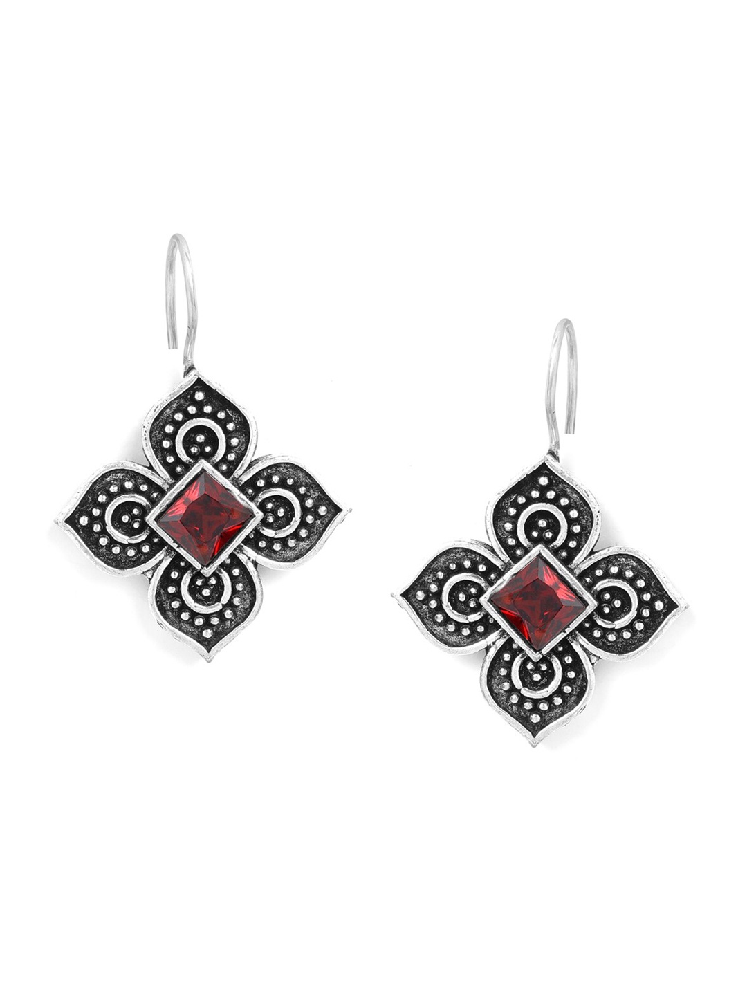 

Anouk Silver Plated Silver-Toned Contemporary Earrings