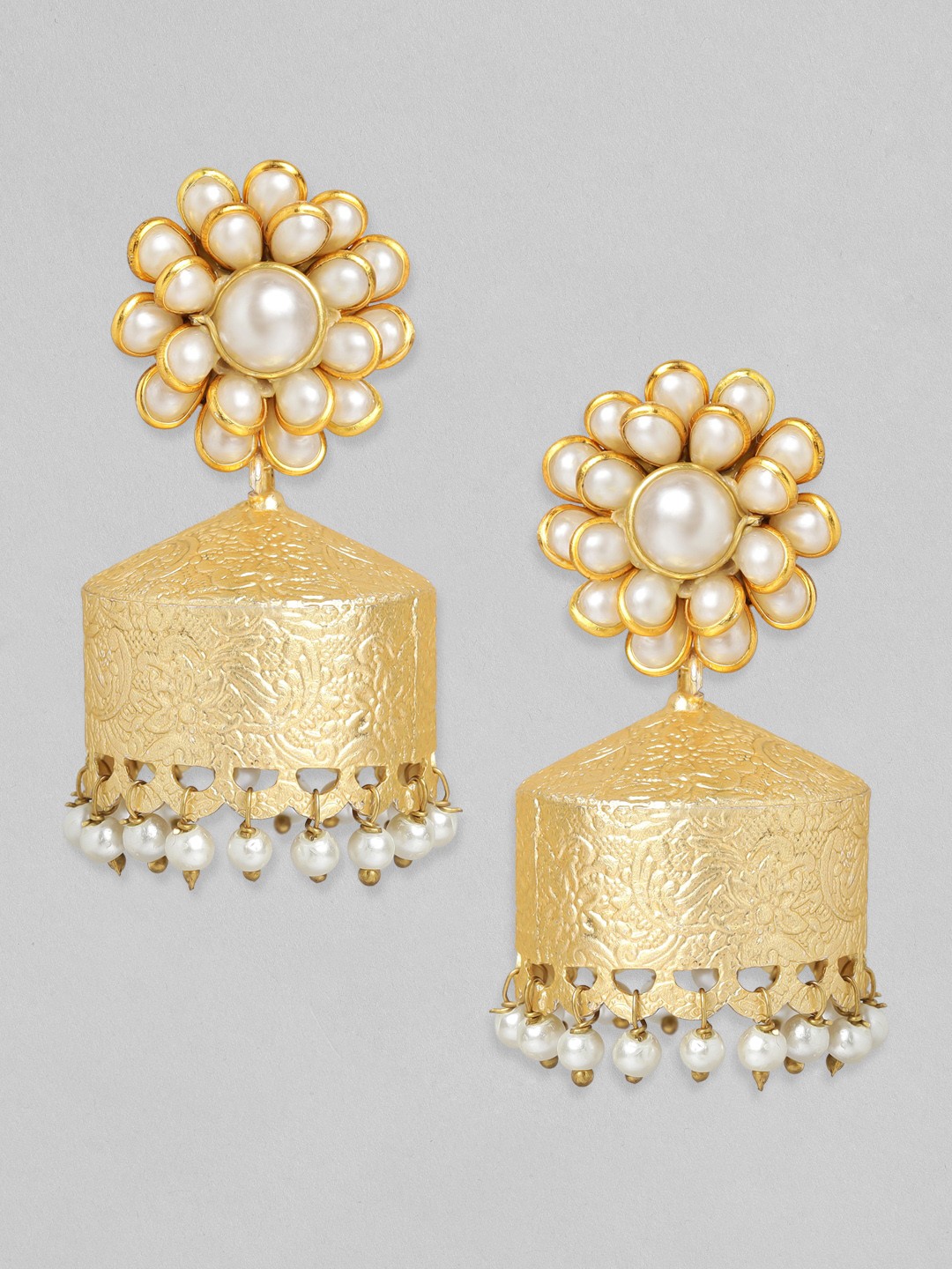 

Anouk Gold-Toned Contemporary Jhumkas Earrings