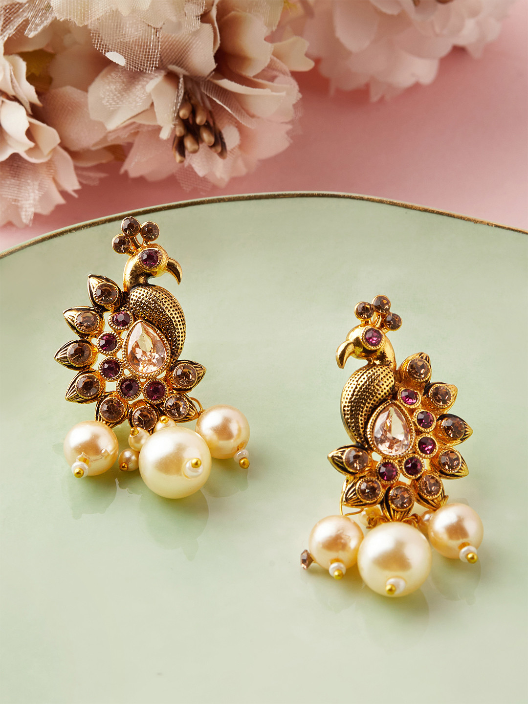 

Anouk Gold Plated Gold-Toned Peacock Earrings
