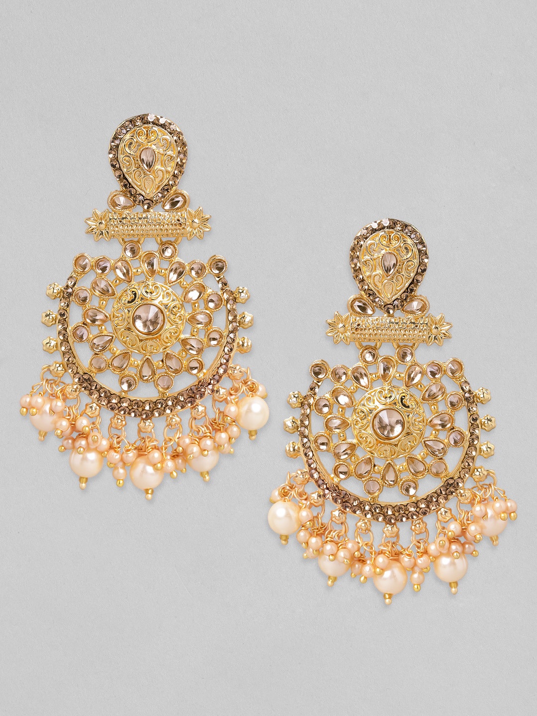 

Anouk Gold Plated Gold-Toned Contemporary Chandbalis Earrings
