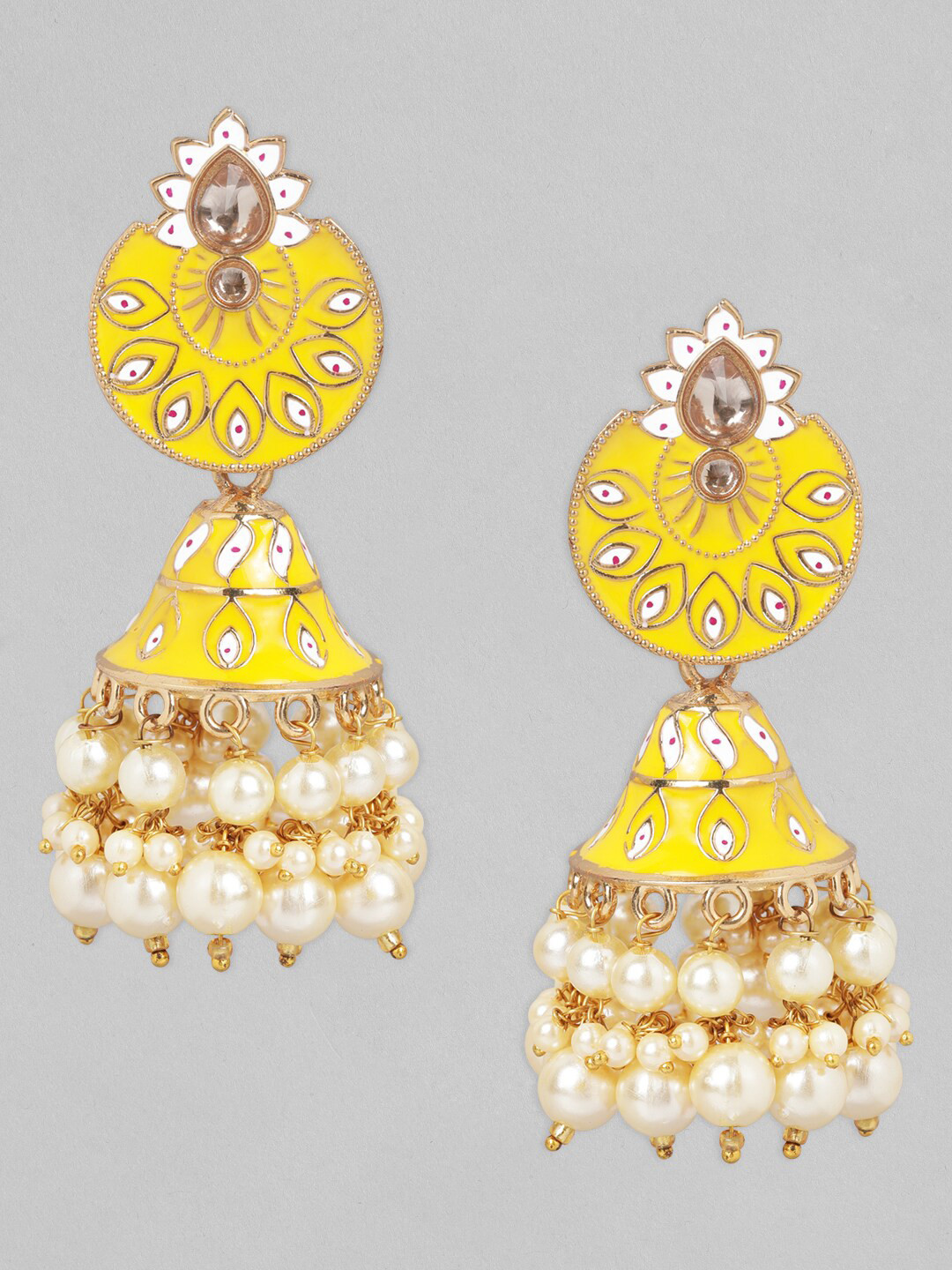 

Anouk Gold Plated Yellow Dome Shaped Drop Earrings