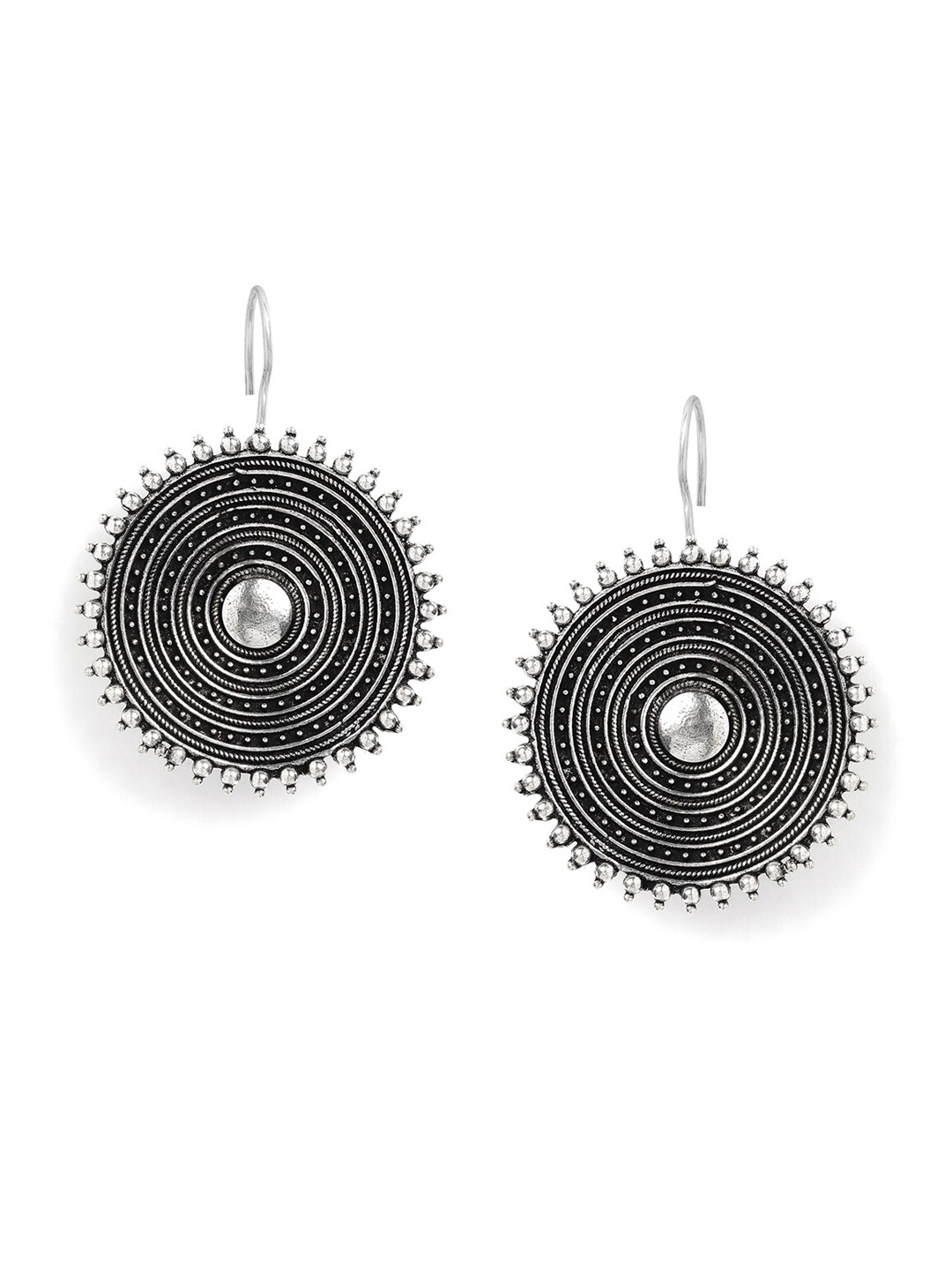 

Anouk Silver-Toned & Silver-Plated Contemporary Drop Earrings