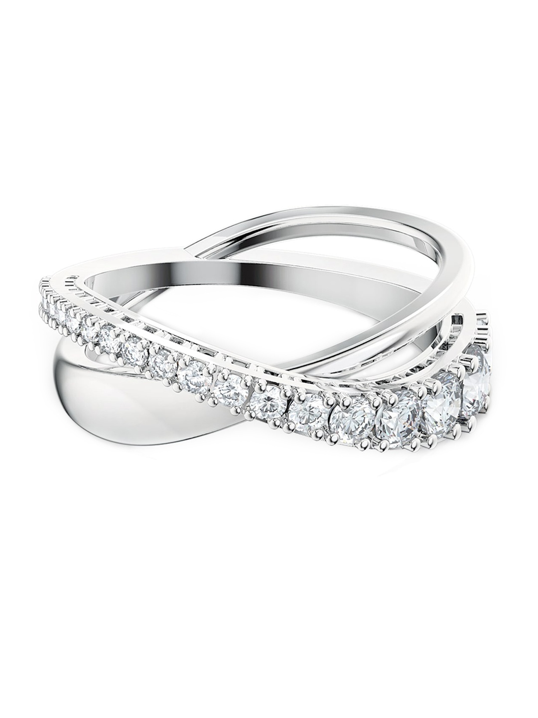 

SWAROVSKI Women White Rhodium plated Twist ring